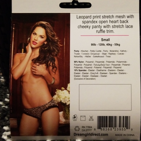 Leopard stretch mesh open back panty NWT - Picture 4 of 5